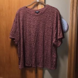 Ladies Express Brown Sheer tee shirt. Size XL